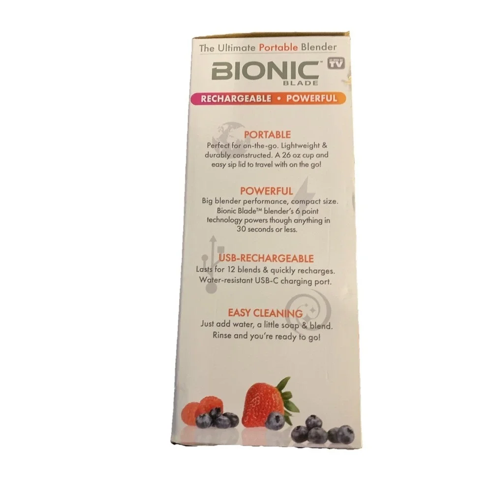 Bionic Blade Portable On The Go Blender. Rechargeable. BRAND‎ NEW Sealed #5116